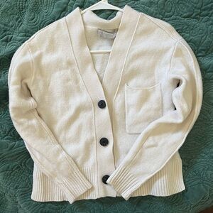 Cream Everlane Cardigan Sweater